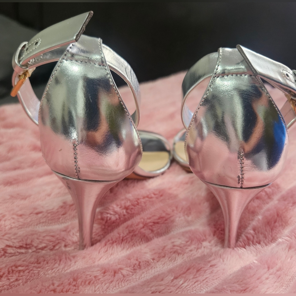 J.Crew Silver Metalic Heels - Picture 3 of 5